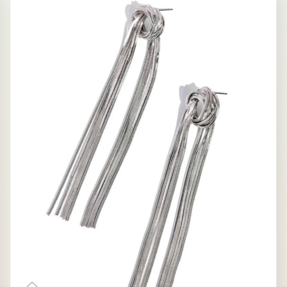All Strands On Deck Silver Earrings - Picture 2 of 4